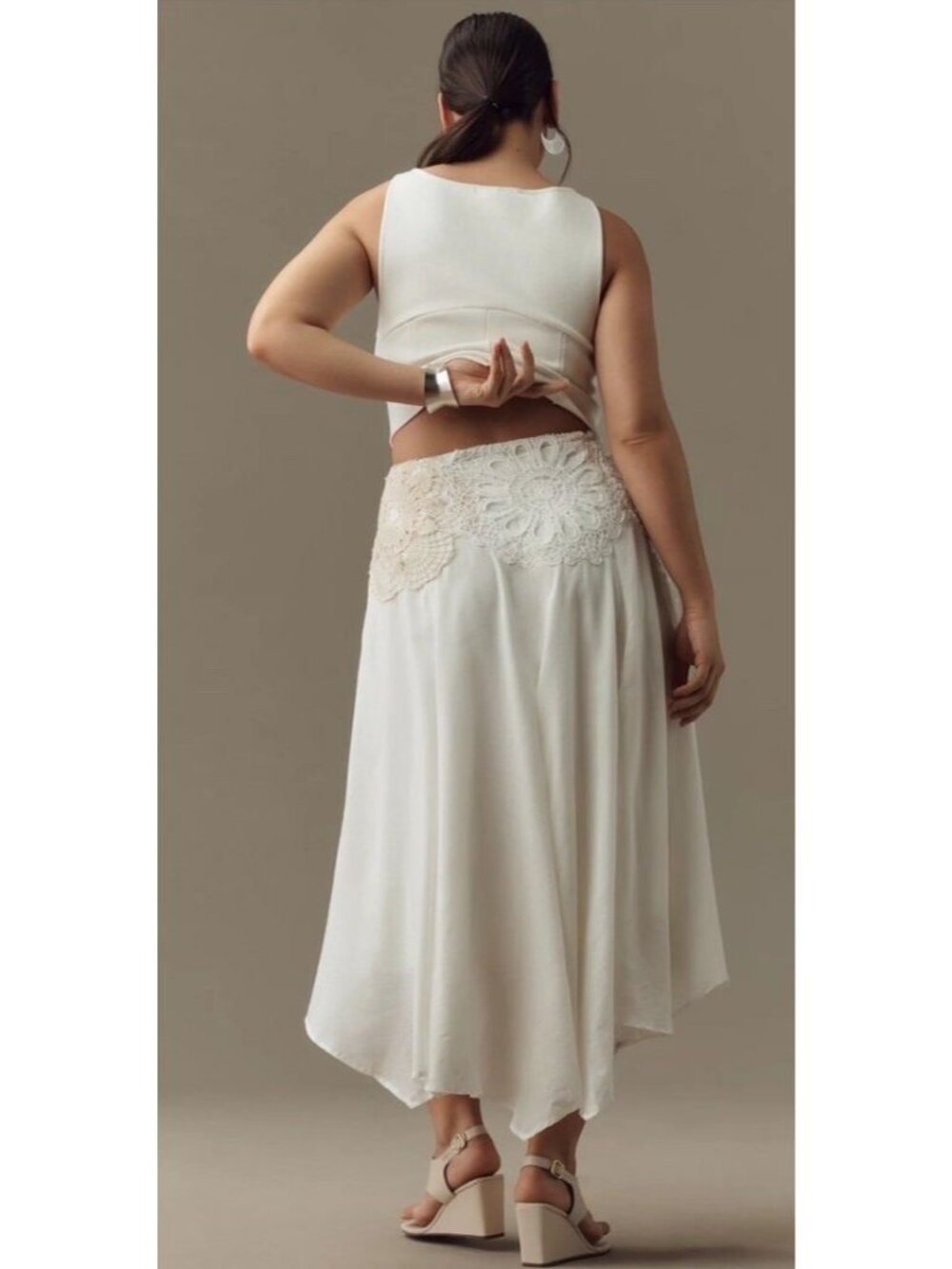 NWT 6P Anthropologie Crafted Crochet Skirt Lace Applique Lined - Picture 3 of 16